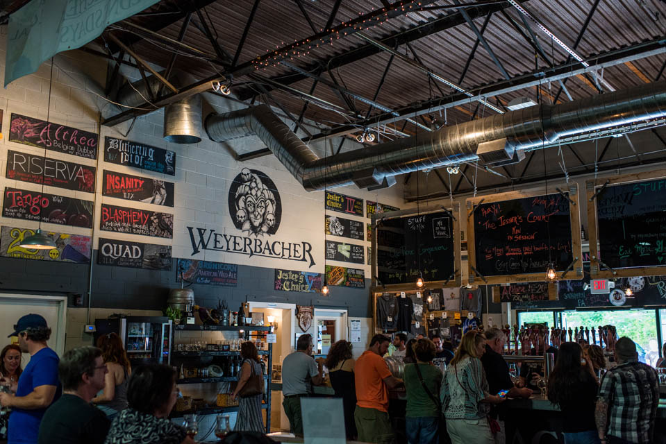 people enjoying inside brewery