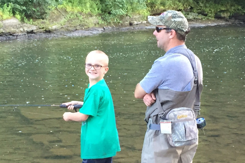 father son duo at Upper pine creek trout tournament