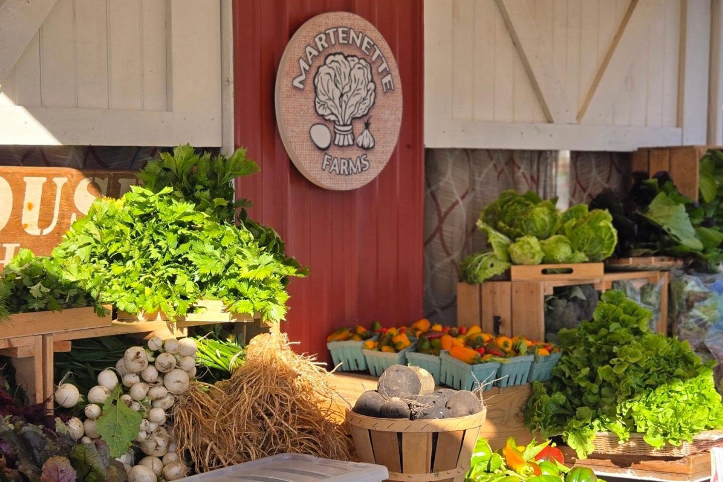 Martenette Farms Produce stall at Somerset County Farmers Market