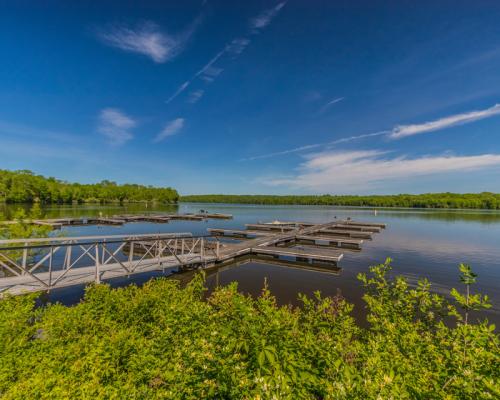 boat by Lake Nockamixon