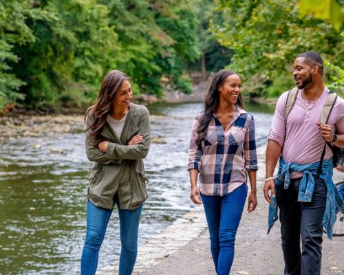 walking by creek at Wissahickon Valley Park